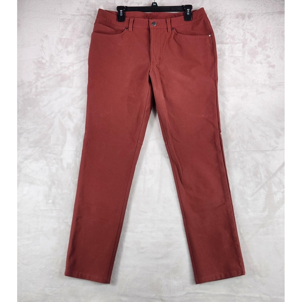Lululemon Pants Mens 33x32 Red‎ Canvas Utilitech 5 Pocket Slim Fit ChinoLM5ABPS
